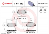 Sada brzdových destiček BREMBO P83112 - TOYOTA