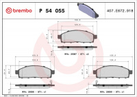 Sada brzdových destiček BREMBO P54055 - FIAT, MITSUBISHI