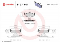 Sada brzdových destiček BREMBO P37011