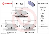 Sada brzdových destiček BREMBO P85182