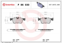 Sada brzdových destiček BREMBO P86030