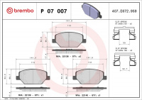 Sada brzdových destiček BREMBO P07007