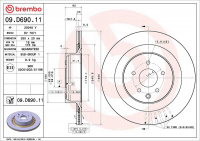 Brzdový kotouč BREMBO 09.D690.11 Brzdový kotouč BREMBO 09.D690.11