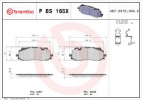 Sada brzdových destiček BREMBO P85165X - AUDI