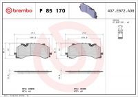 Sada brzdových destiček BREMBO P85170 Sada brzdových destiček BREMBO P85170