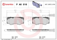 Sada brzdových destiček BREMBO PA6016 - IVECO