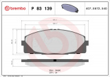 Sada brzdových destiček BREMBO P83139 - TOYOTA