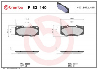 Sada brzdových destiček BREMBO P83140 - TOYOTA Sada brzdových destiček BREMBO P83140 - TOYOTA