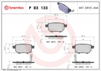 Sada brzdových destiček BREMBO P83133 - LEXUS, TOYOTA