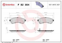 Sada brzdových destiček BREMBO P82004
