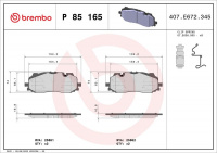 Sada brzdových destiček BREMBO P85165 - AUDI