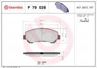 Sada brzdových destiček BREMBO P79028 - NISSAN, SUZUKI