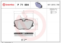 Sada brzdových destiček BREMBO P71004 - SAAB