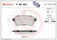 Sada brzdových destiček BREMBO P68064 - RENAULT