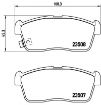 Sada brzdových destiček BREMBO P79020 - NISSAN, SUZUKI
