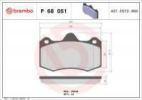 Sada brzdových destiček BREMBO P68051 - RENAULT Sada brzdových destiček BREMBO P68051 - RENAULT