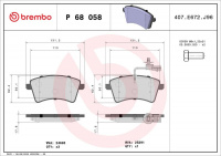 Sada brzdových destiček BREMBO P68058 - RENAULT