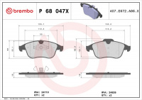 Sada brzdových destiček BREMBO P68047X - RENAULT