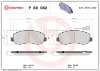 Sada brzdových destiček BREMBO P68062 - NISSAN, OPEL, RENAULT