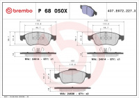 Sada brzdových destiček BREMBO P68050X - DACIA, RENAULT