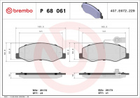 Sada brzdových destiček BREMBO P68061 - NISSAN, OPEL, RENAULT