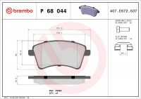 Sada brzdových destiček BREMBO P68044 - MERCEDES-BENZ, RENAULT