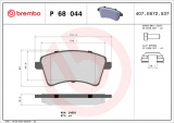 Sada brzdových destiček BREMBO P68044 - MERCEDES-BENZ, RENAULT