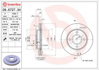 Brzdový kotouč BREMBO 09.6727.34 - FORD