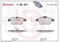 Sada brzdových destiček BREMBO P68047 - RENAULT