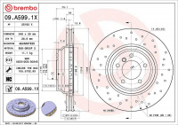 Brzdový kotouč BREMBO 09.A599.1X - BMW
