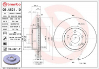 Brzdový kotouč BREMBO 09.A621.10 - MERCEDES-BENZ
