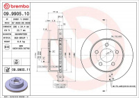 Brzdový kotouč BREMBO 09.9905.10 - JEEP