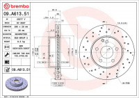 Brzdový kotouč BREMBO 09.A613.51 - MERCEDES-BENZ