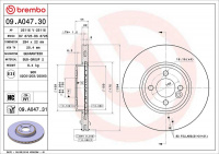 Brzdový kotouč BREMBO 09.A047.31 - MINI