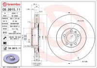 Brzdový kotouč BREMBO 09.9915.11 - AUDI, VW Brzdový kotouč BREMBO 09.9915.11 - AUDI, VW