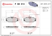 Sada brzdových destiček BREMBO P68014 - RENAULT