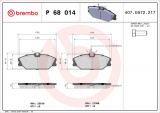 Sada brzdových destiček BREMBO P68014 - RENAULT