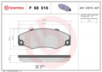 Sada brzdových destiček BREMBO P68016 - RENAULT