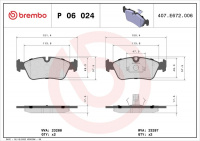 Sada brzdových destiček BREMBO P06024 - BMW Sada brzdových destiček BREMBO P06024 - BMW