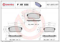 Sada brzdových destiček BREMBO P49035 - MAZDA