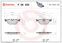 Sada brzdových destiček BREMBO P06025 - BMW