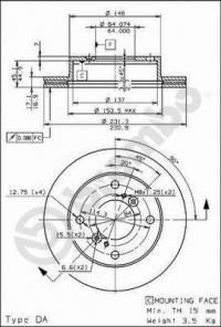Brzdový kotouč BREMBO 09.6741.10 - SUZUKI