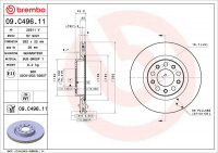 Brzdový kotouč BREMBO 09.C496.11 - ALFA ROMEO