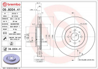 Brzdový kotouč BREMBO 09.8004.41 - ALFA ROMEO
