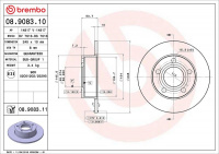 Brzdový kotouč BREMBO 08.9083.10 - AUDI
