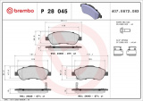 Sada brzdových destiček BREMBO P28045
