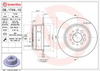 Brzdový kotouč BREMBO 08.1744.10 - VOLVO