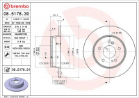 Brzdový kotouč BREMBO 08.5178.31 - MERCEDES-BENZ