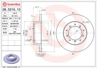 Brzdový kotouč BREMBO 08.5316.10 - LAND ROVER