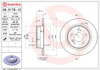 Brzdový kotouč BREMBO 08.5178.10 - MERCEDES-BENZ